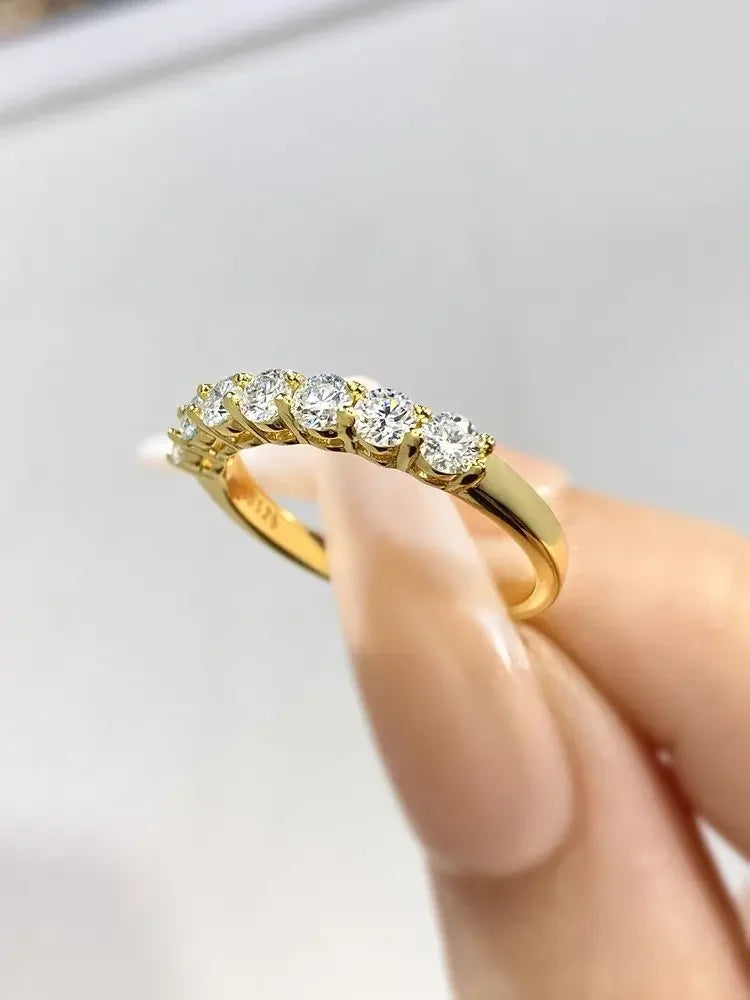 DWJ 0.7ct Real Moissanite Diamond Ring 925 Sterling Silver Engagement Daily Wear Rings for Women High Quality Fine Jewelry