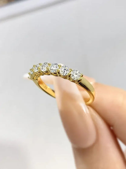DWJ 0.7ct Real Moissanite Diamond Ring 925 Sterling Silver Engagement Daily Wear Rings for Women High Quality Fine Jewelry
