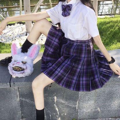 Japanese Bow Tie Skirt Set Student Pleated Skirt Jk Uniform Korean School Sexy Girl Preppy Style Seifuku Japanese School Uniform