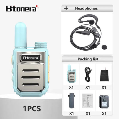 BTONERRA BT230  Mini Walkie Talkie TYPE-C Rechargeable  Handheld  1-3km Radio Transceiver Interphone Child Christmas Toys Gifts
