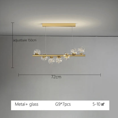 Line Glass Ball Pendant Lights Nordic LED Energy-Efficient Hanging Ceiling Lamp with Adjustable Cord for Dining Room Living Room