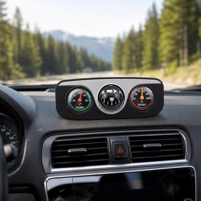 3 In 1 Car Compass Thermometer Hygrometer Dash Mount Navigation Ball Direction Pointer For Vehicle Auto Boat Accessories