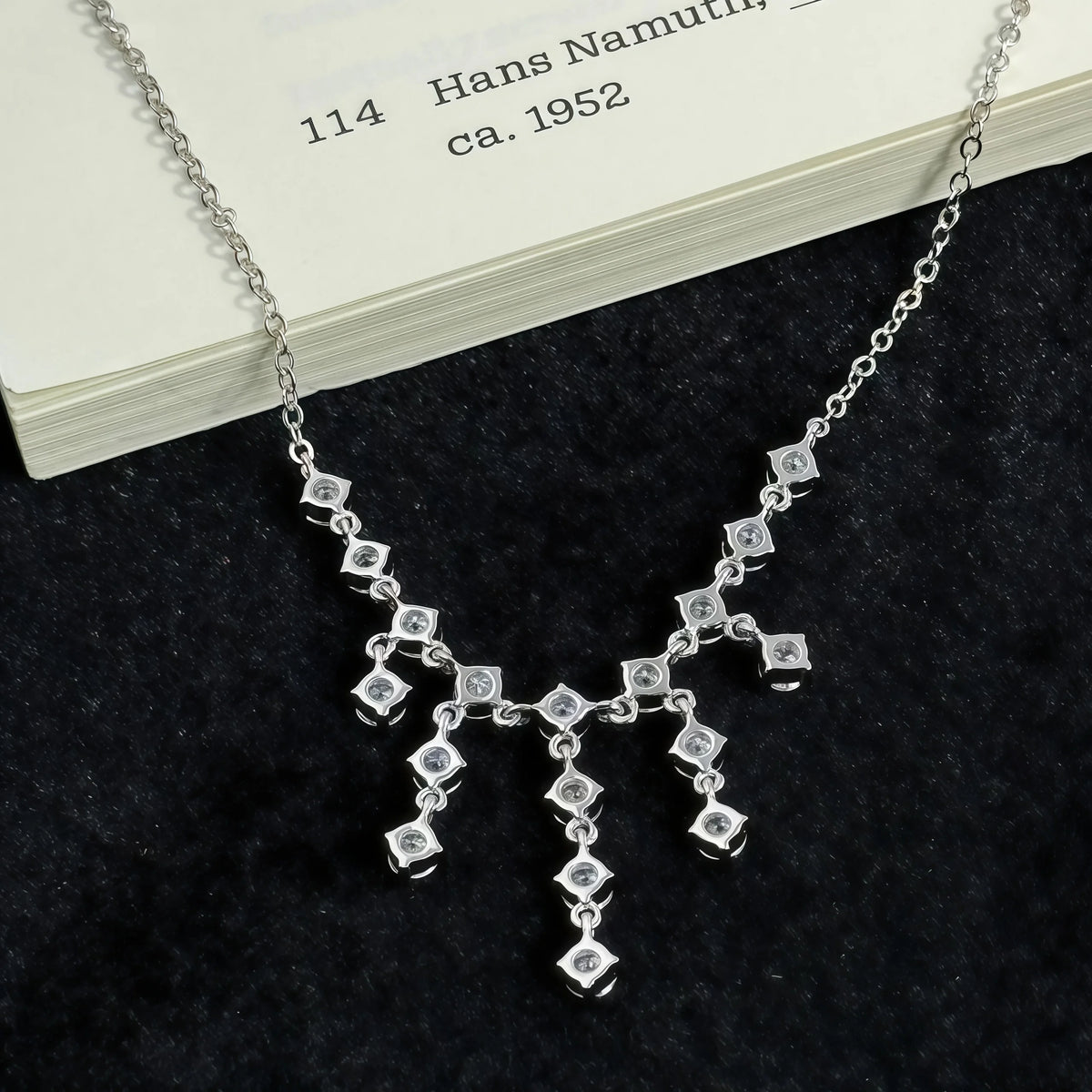 Onnelik Full D Moissanite Round Tassel Pendant Necklace S925 Sterling Silver Sparkling Wedding Party Fine Jewelry Gift for Women