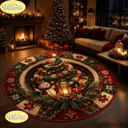 New Year's Christmas Tree Decorative Rug, Soft and Comfortable Living Room Fireplace Carpet, Bedroom Floor Mat, Home Decor