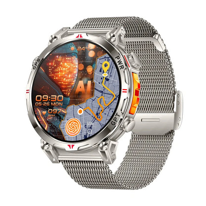 Men KC93 Smart Watch 1.56inch AMOLED GPS Positioning Outdoors Sports Fitness Tracker Bluetooth Calling Large Battery Smartwatch