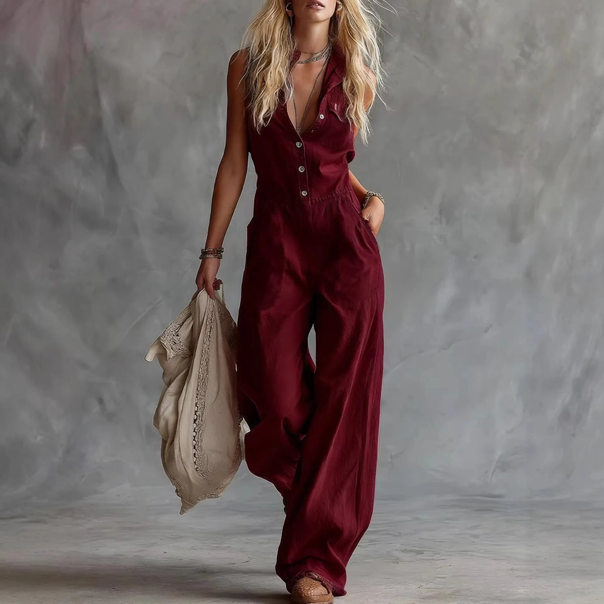 Patchwork Sleeveless Romper Straight Fit Streetwear with Slight Stretch Straight Leg Edgy Street Ankle Length Women Jumpsuit