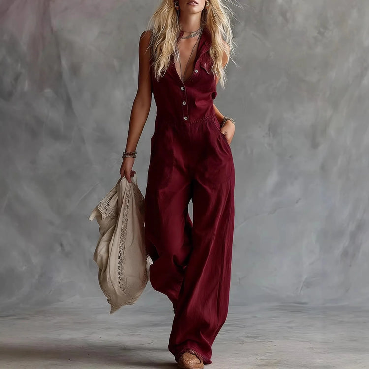 Patchwork Sleeveless Romper Straight Fit Streetwear with Slight Stretch Straight Leg Edgy Street Ankle Length Women Jumpsuit
