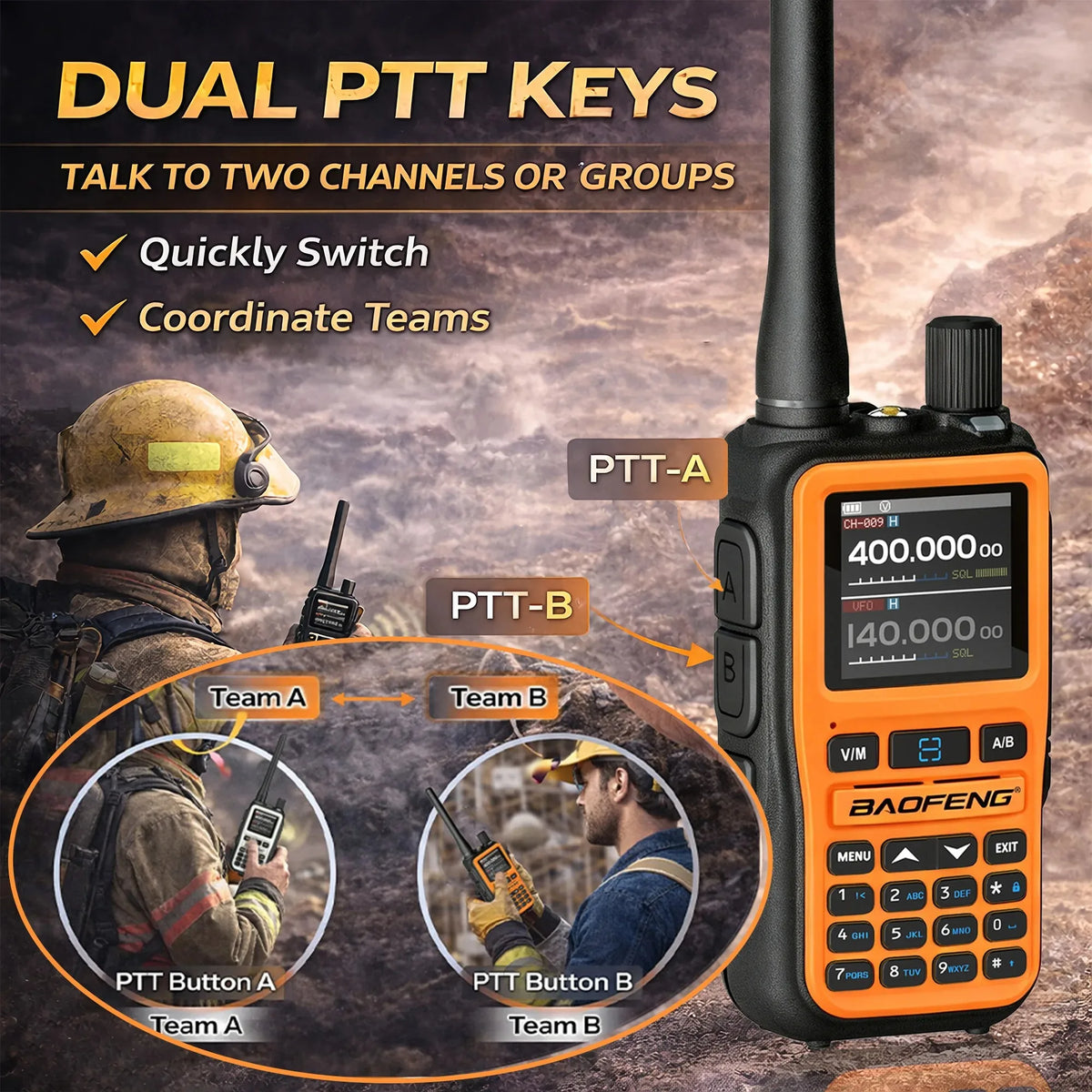2 Pack BAOFENG UV-5R Mini 5W 999CH Dual Band Two Way Radio, Bluetooth APP Programming, NOAA Alert, Type-C Fast Charging, White/P