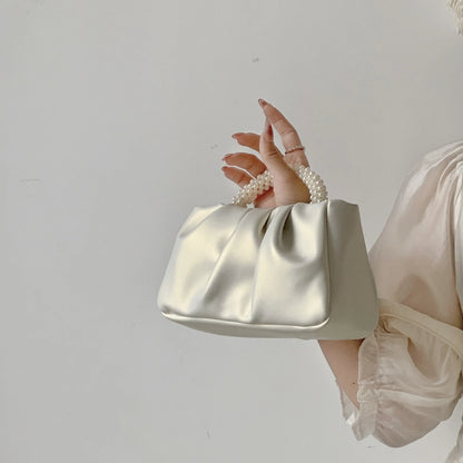 Fashion Pearl Handle Women Dinner Clutch Purse Handbags Luxury Design Ladies Square Shoulder Bags Female Small Messenger Bag
