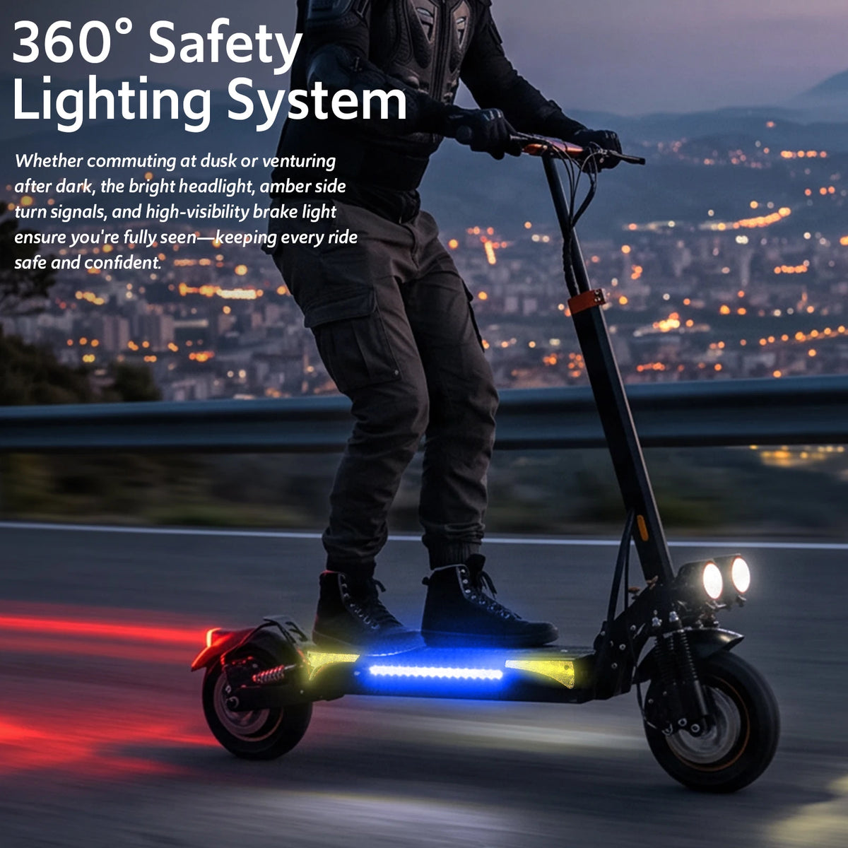 Off Road Electric Scooter, 1200W 25Miles Range 31 MPH,11" All Terrain Tire, Double Suspension,Disc Brakes Dual Suspension E-Scooter for Adults