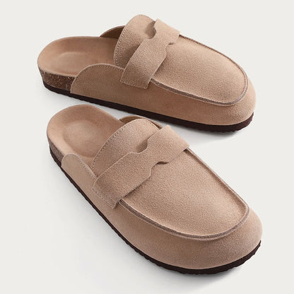Smile PoP Cork Suede Clogs Slippers For Women Men Clogs Shoes Classic Cork Antislip Outdoor Slippers With Arch Support Mules