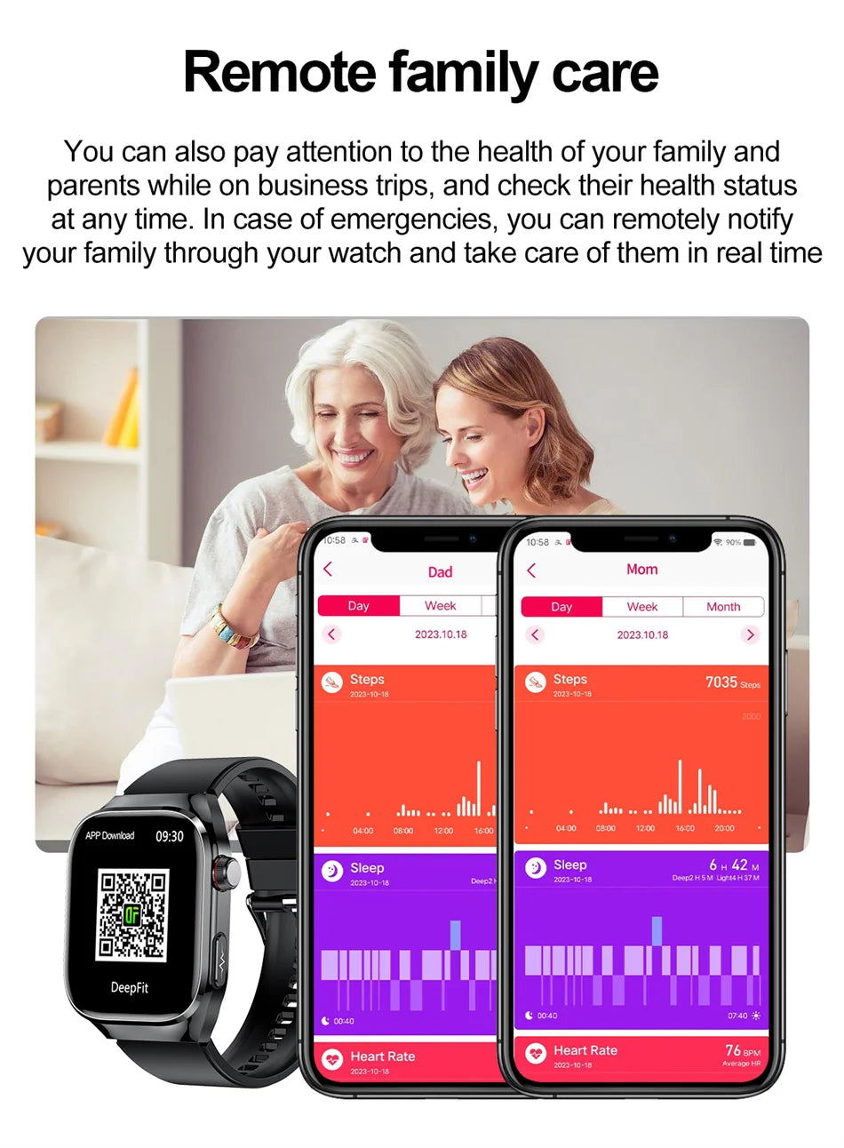 TK16 Smart Watch Men 2.04 Inch Amoled Bluetooth Call AI Voice ECG Health Monitoring SOS Sports Fitness Tracker Women Smartwatch