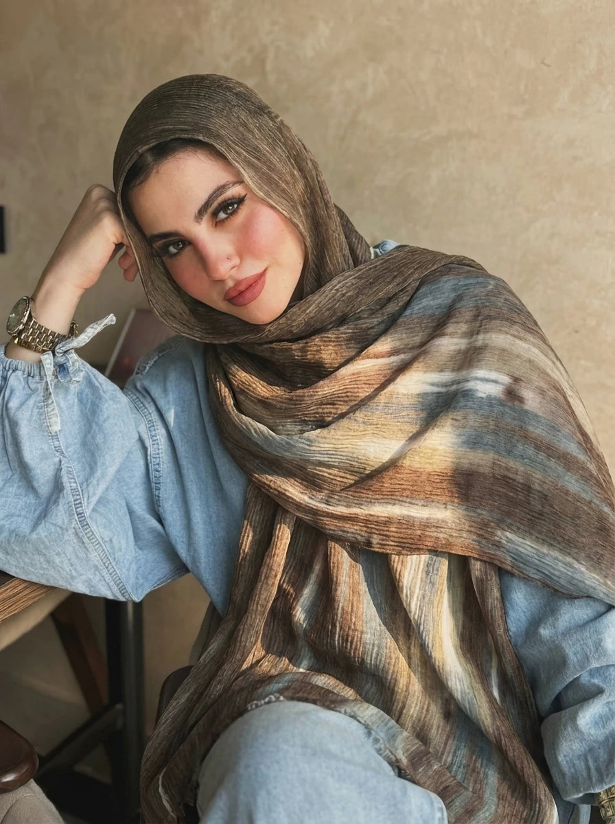 Women Big Size Plain Solid Cotton Rayon Crease Hijab Scarf Lady High Quality Wraps and Shawls Musulman Headband Islamic Turban