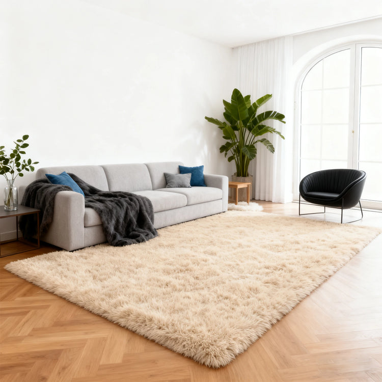 Area Rugs for Living Room Bedroom: Camel Soft Fluffy Shag Upgrade Non-Slip High Pile Carpet Large Fuzzy Plush Indoor Floor Decor Shaggy Rug Dorms Playroom Nursery Modern Hom