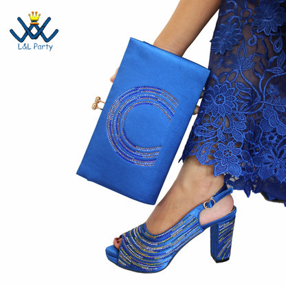 2023 Classics Peep Toe Lemon Green Color Hot Sale Sandals High Quality Women Shoes and Bag Set with Platform for Brithday Party