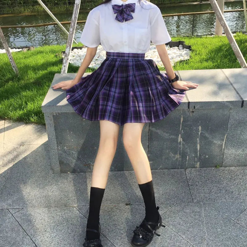 Japanese Bow Tie Skirt Set Student Pleated Skirt Jk Uniform Korean School Sexy Girl Preppy Style Seifuku Japanese School Uniform