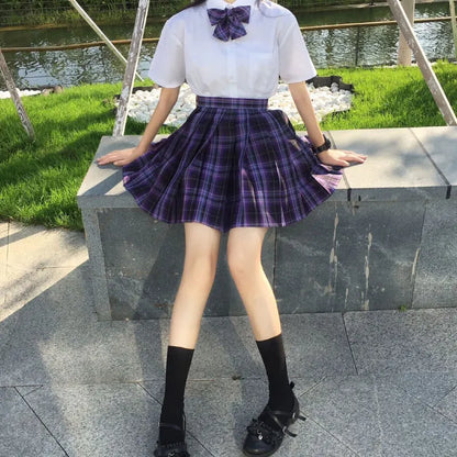 Japanese Bow Tie Skirt Set Student Pleated Skirt Jk Uniform Korean School Sexy Girl Preppy Style Seifuku Japanese School Uniform
