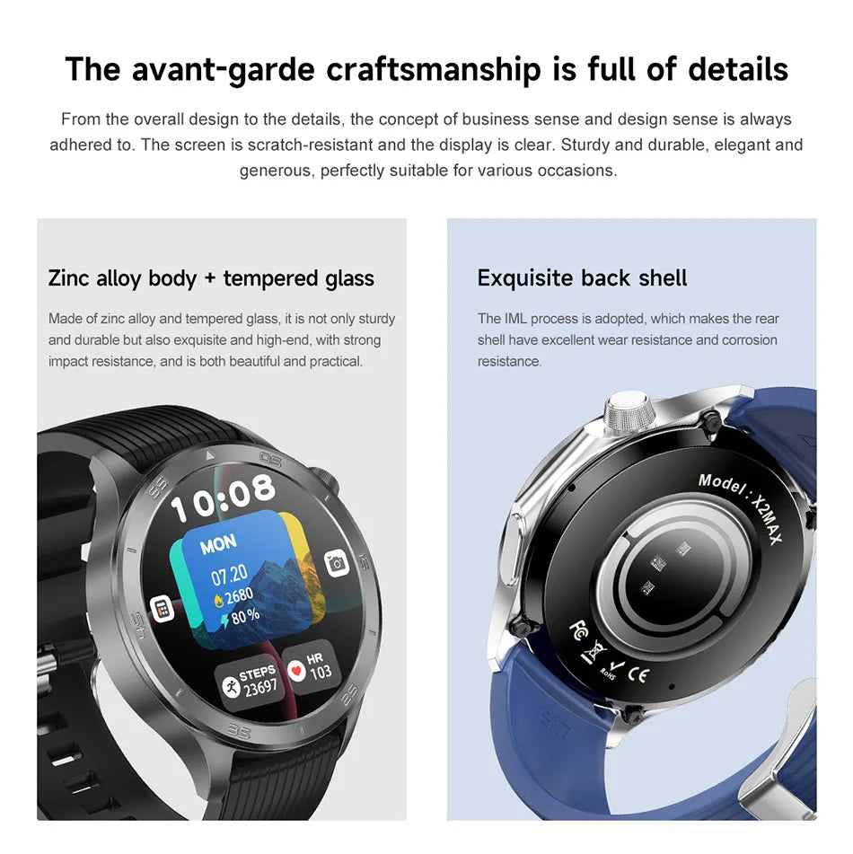 2025 New For OPPO Watch X2 GPS Smart Watch Men High-end Business Men Bluetooth Call IP68 Waterproof Fitness Tracker Smartwatches
