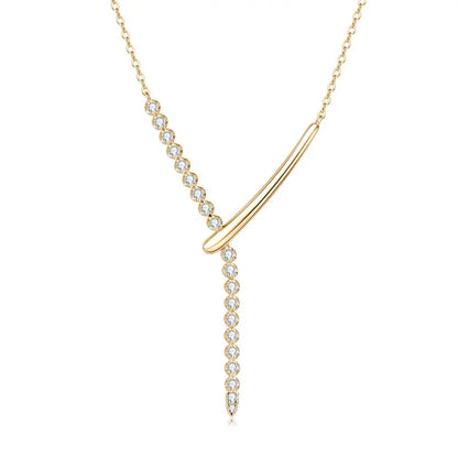 925 Sterling Silver Y-shaped Necklace D-Color Full Moissanite VVS1 Pendent Necklaces with Certificate for Fashion Women Jewelry