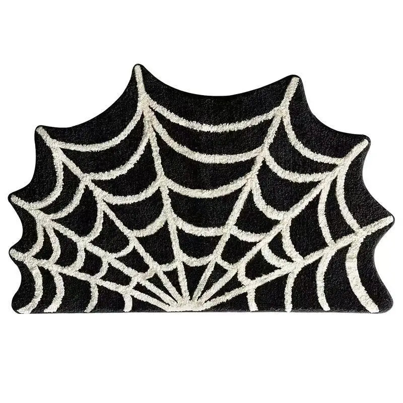 VIAKMA Halloween Spider Web Decorative Carpet Bathroom Non Slip Absorbency Foot Mat Living Room Porch Bedroom Door Mat