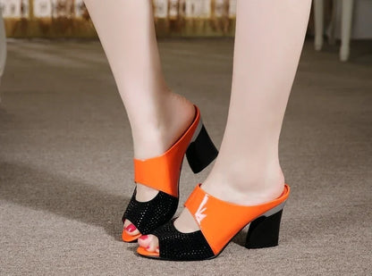 Women's Slippers And Ladies Sandals High Up To 5cm Heel Slides Rubber On Sale Wholesale Natural Skin Luxury New Fashion Shoes 39