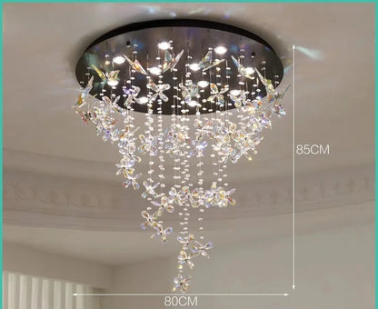 Vintage Crystal Ceiling Pendant Shining Creative LED Hanging Lamp Living Room Restaurant Chandelier Mood Light Indoor Lights