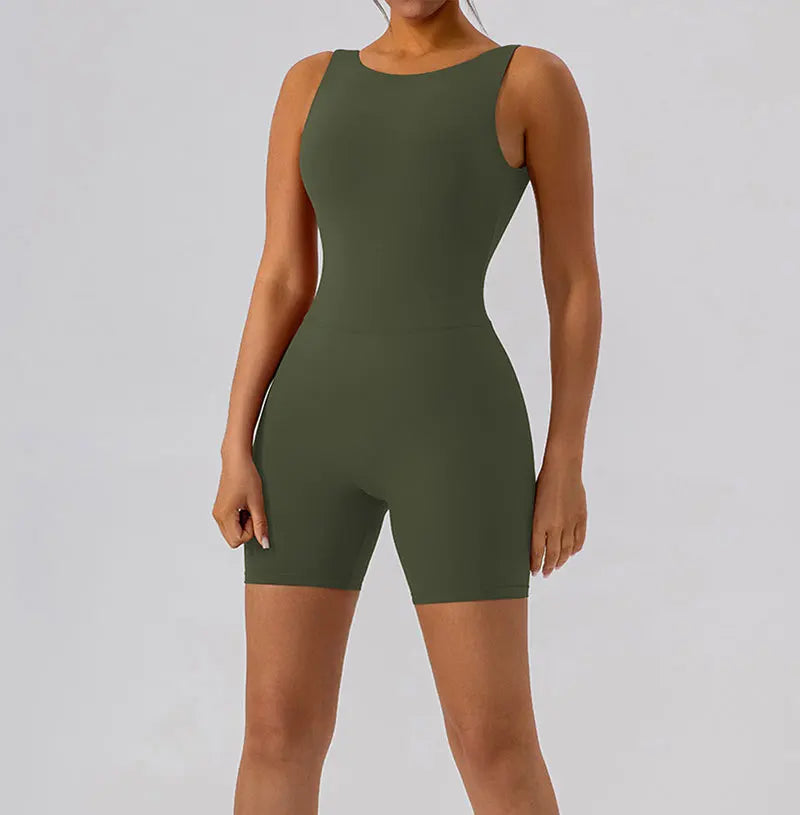 GACVGA Yoga Tracksuit Playsuit One Piece Sexy Fitness Rompers Workout Clothes Women Gym Sport Buttock Active Jumpsuit