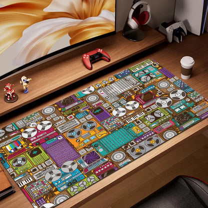 Radio Dj Workbench Large Gaming Mousepad Keyboard Gamer Mouse Pad on The Table Speed Desk Mat Anime 900x400 1000x500 Mouse Mat