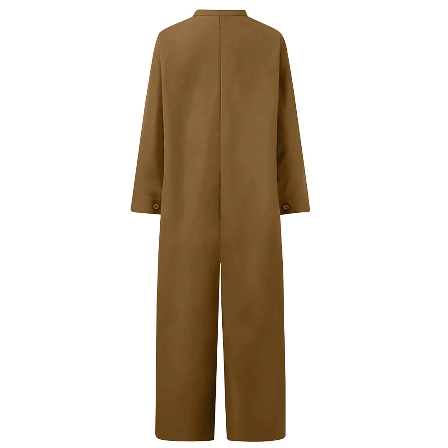 Women Jumpsuit 2024 Female Oversized Romper Autumn Loose Pockets Overalls Casual Solid Stand Collar Bottom