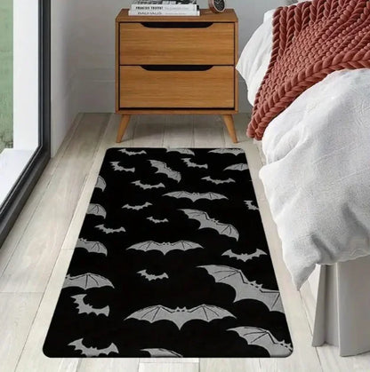 A Halloween Purple Skull Carpet Full of Festive Soft Flannel Floor Mat Living Rooms Bedrooms and Pumpkin Decorative Carpets
