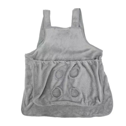 Cat Carrier Apron with Holes Outdoor Travel Small Cat Dogs Hanging Chest Bag Sleeping Pocket Winter Plush Pets Carrier Pouch