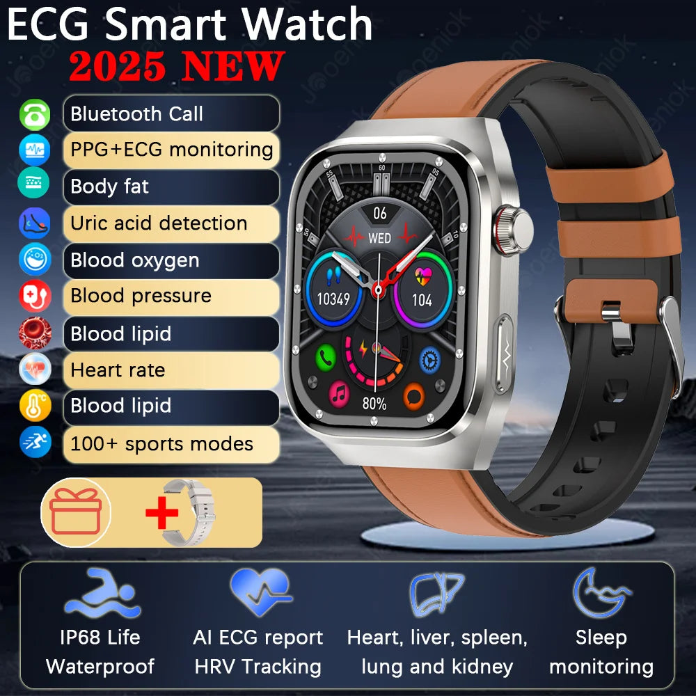 TK16 Smart Watch Men 2.04 Inch Amoled Bluetooth Call AI Voice ECG Health Monitoring SOS Sports Fitness Tracker Women Smartwatch