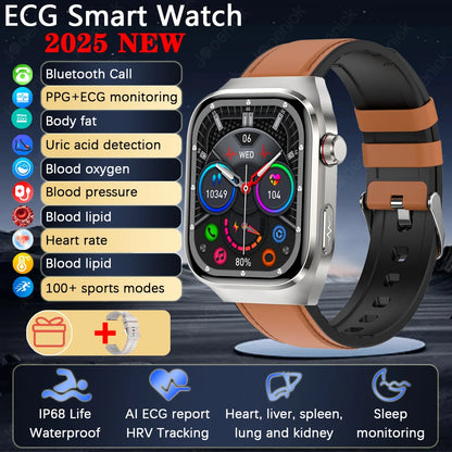 TK16 Smart Watch Men 2.04 Inch Amoled Bluetooth Call AI Voice ECG Health Monitoring SOS Sports Fitness Tracker Women Smartwatch