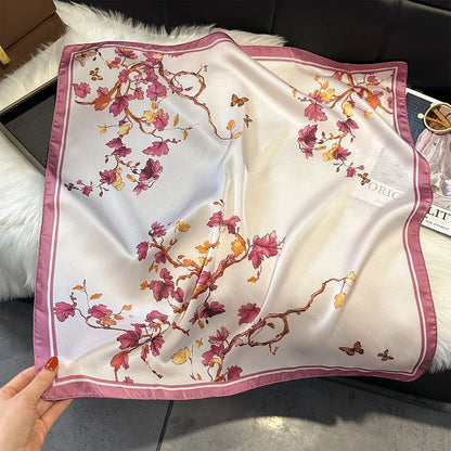 2025 New Paisley Print Silk Scarf for Women Square Hijab Soft Neck Tie Female Fashion Decoration Silk Headscarf 70*70cm Kerchief