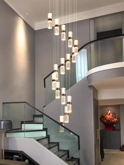 Modern home decoration crystal chandelier, stair Pendant lamp, living room Pendant lights, interior lighting