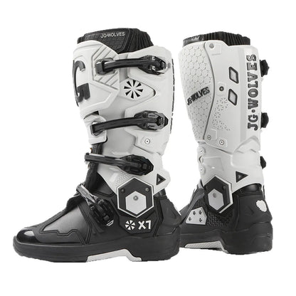 Men Professional Motocross Mid-Calf Long High Ankle Off-Road Racing Boots Moto Rider Protective Shoes Men Woman Motorcycle Boots