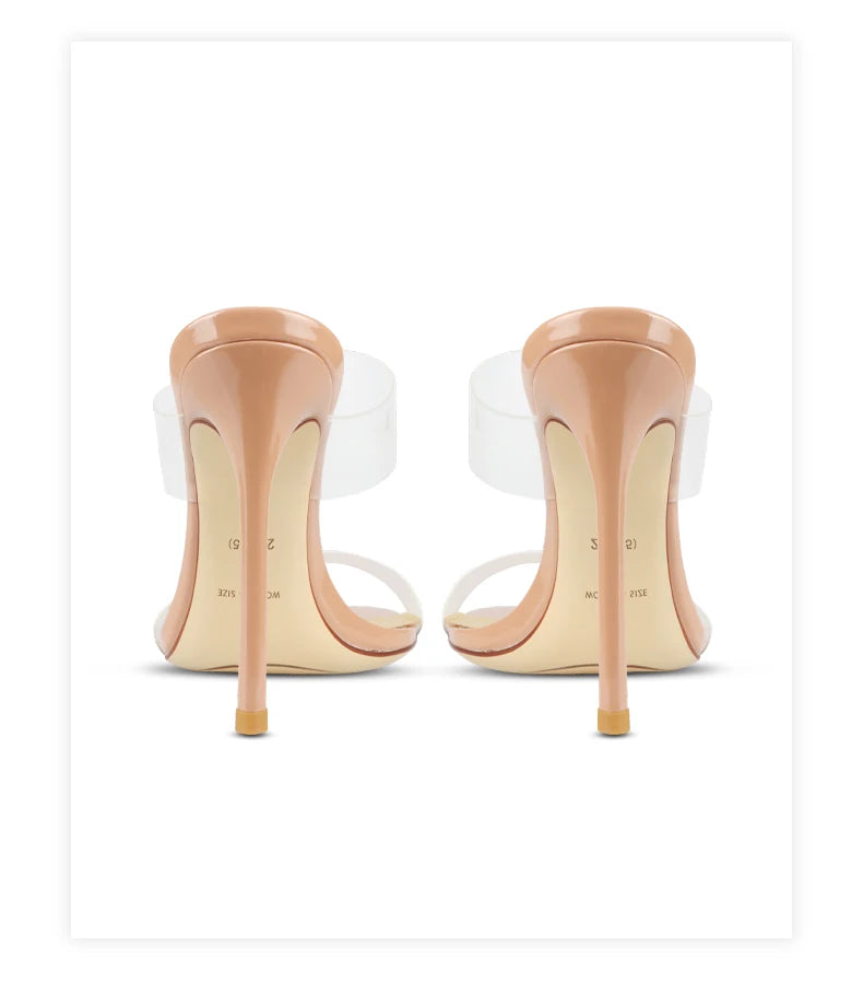 Luxury Women's Shoes Women's Sandals Summer New Open Toe Transparent PVC High Heels Shoes Ladies Fashion Elegant Sexy Pumps 8cm