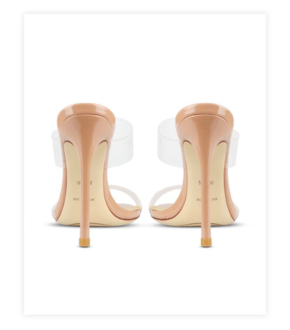 Luxury Women's Shoes Women's Sandals Summer New Open Toe Transparent PVC High Heels Shoes Ladies Fashion Elegant Sexy Pumps 8cm