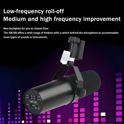 SM7DB 7DB professional dynamic microphone - podcast Mic, compatible with 48V phantom power supply 18-28db built-in preamplifier