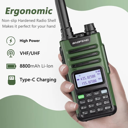 Baofeng M-13 Pro V2 Air Band Walkie Talkie Long Range Wireless Copy Frequency Multi Band NOAA Type-C AM Two Way Radio