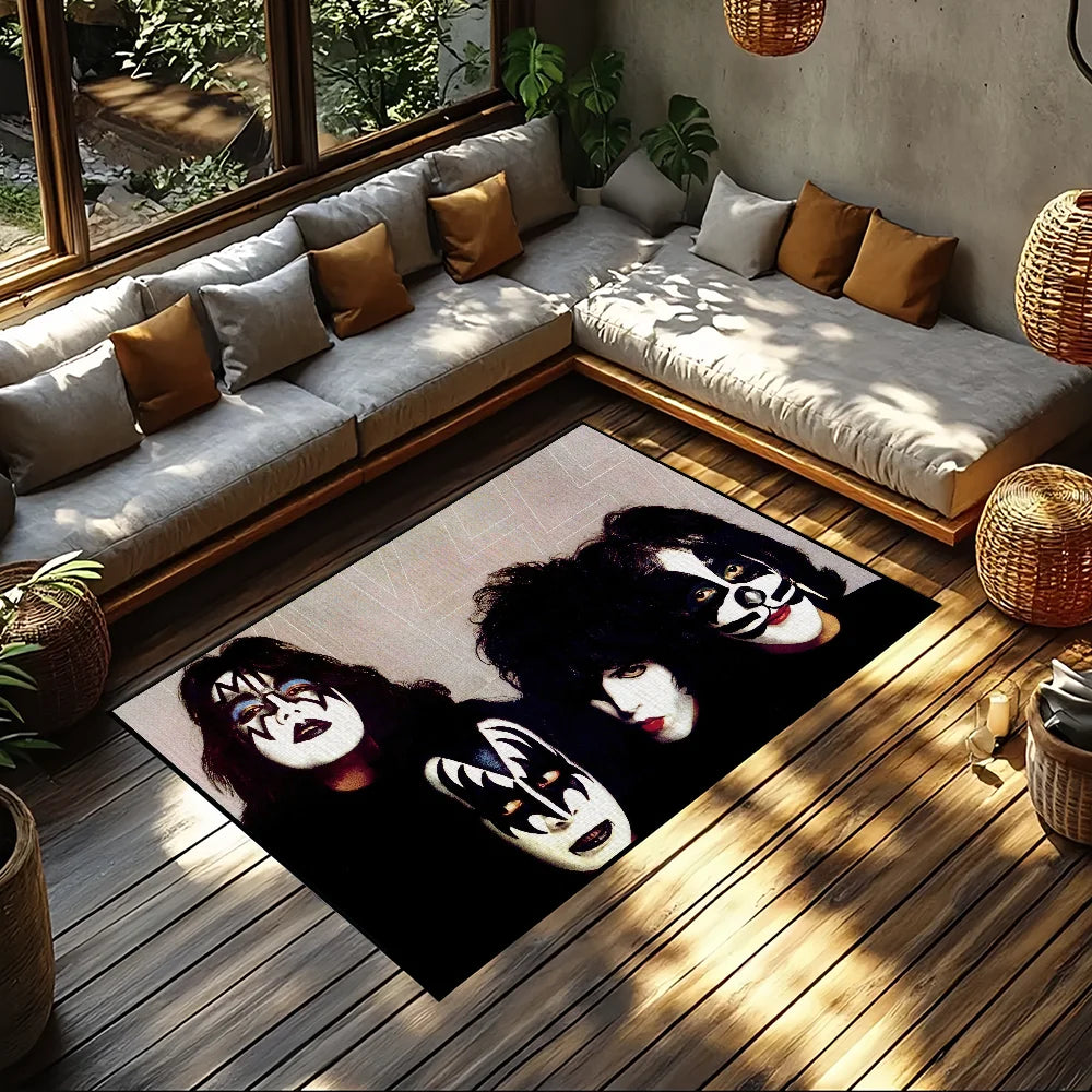 Rock Band Kiss Band Door Mat Welcome Entrance Balcony Bathroom Floor Non-slip Rug Bedroom Carpet Home Decoration