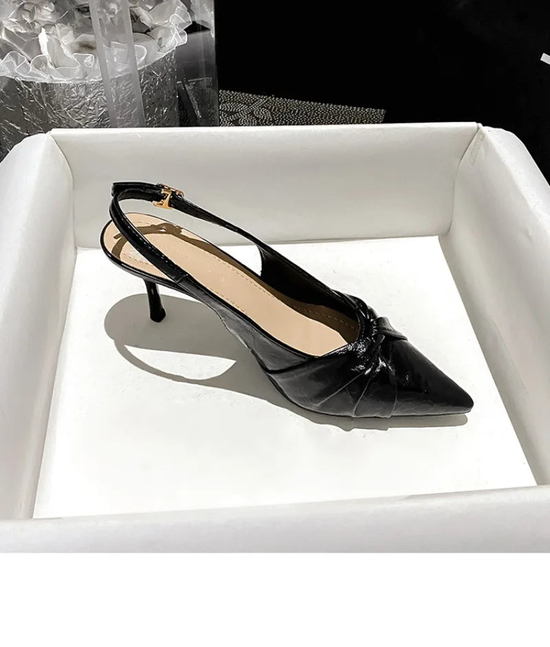 Luxury Designer Women's Shoes Exquisite Pointed Tip High Heeled Sandals for Woman Elegant French Casual Shoes Sandalias De Mujer
