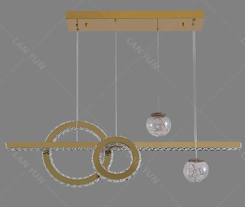 Modern home decoration salon lamps for living room smart crystal Pendant lights dining room indoor lighting