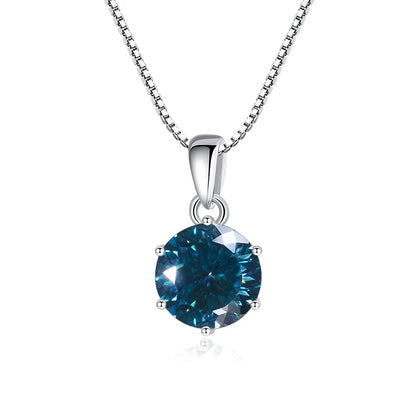 Butterflykiss 1CT 100 Faced Cut Moissanite Solitaire Drop Necklaces Gold Plated Pendant Real S925 Silver Chain Jewelry For Women