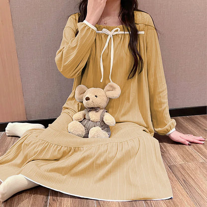 Women's Pajamas Nightgowns New Nightgowns Spring And Autumn Summer Pajamas Homewear Cute Sweet Students Long Nightgowns Homewear