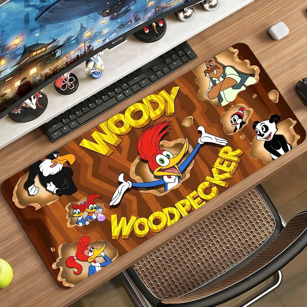 The W-Woody W-Woodpecker  Mouse Pad Non-slip Rubber Computer Mat Gamer Balance Decoracion Deskmat Laptop Office Large
