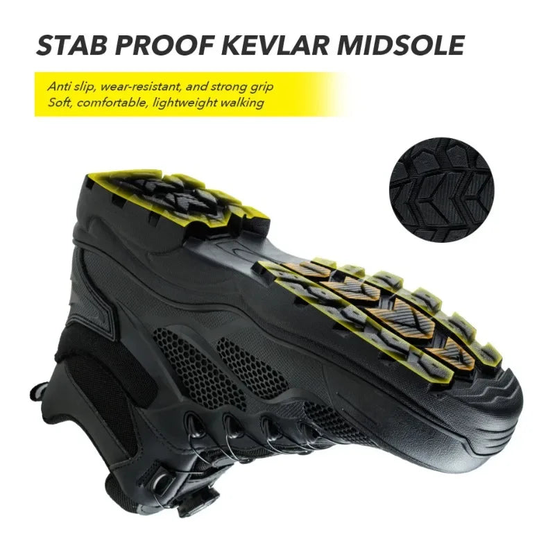 Motorcycle Riding Boots Anti-smash and Anti-puncture Work Protective Shoes Safety Shoes Steel-toe Labor Protection Shoes
