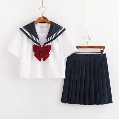 Student JK Uniform Women's High School Korean Chinese School Uniforms Navy Sailor Outfit Short Sleeve Suit Japan Seifuku Girl