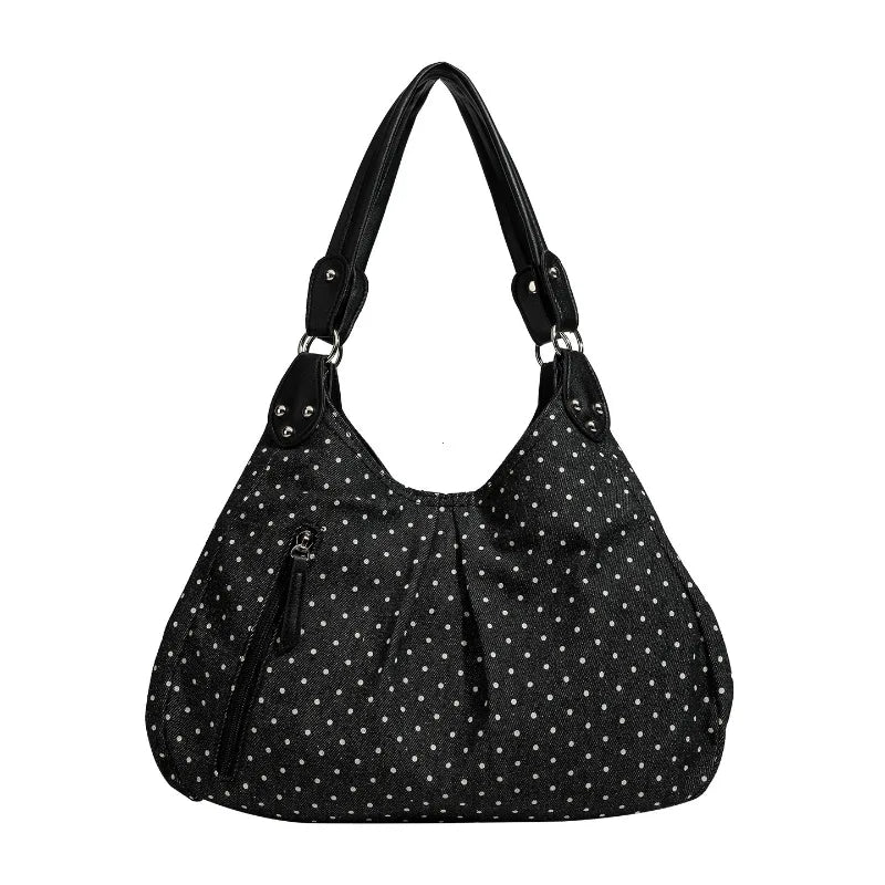 Fashionable Vintage Messenger Bags New Polka Dot Handbag Korean-style Large-capacity Tote Bags Versatile Comfortable Casual Bags