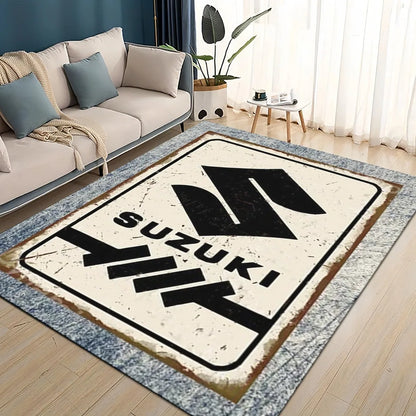 Suzuki Motorcycle Large Carpet Rug for Home Living Room Bedroom Sofa Doormat Decor Kids Play Area Non-slip Floor Mat Decoration